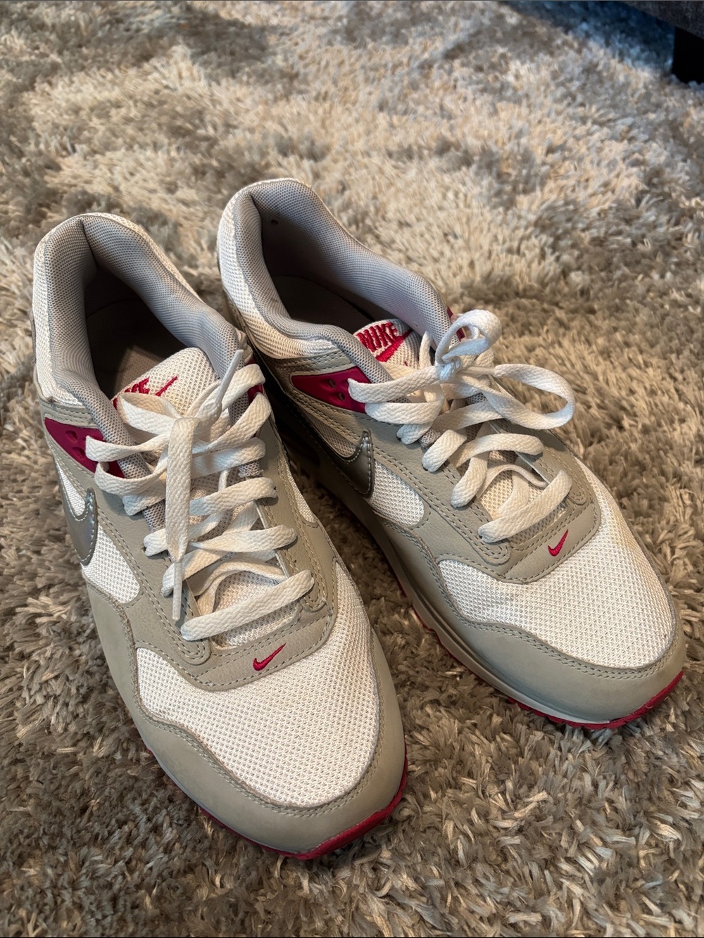 Nike White and Pink Athletic Shoes